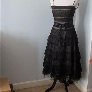 BCBG Maxazria black/nude sheer dress